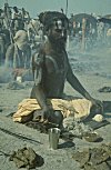 An ascetic (Sadhu) performing rituals