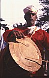 Drummer performs during celebration